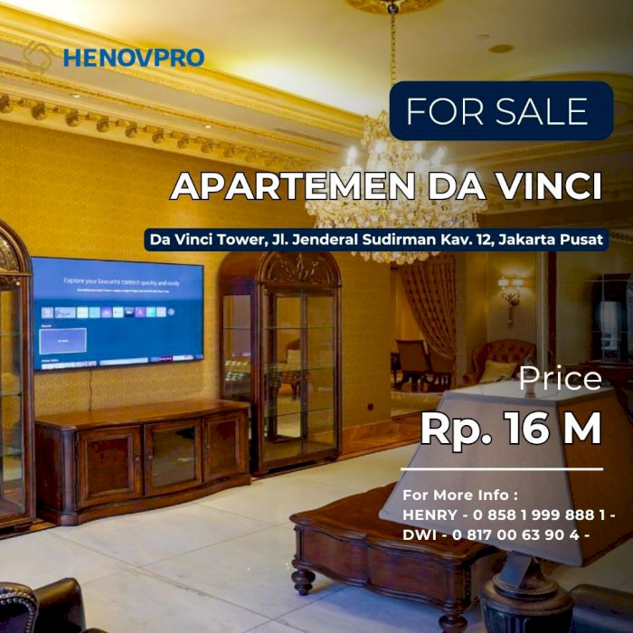 DIJUAL Apartemen Mewah Da Vinci, Jakarta Pusat