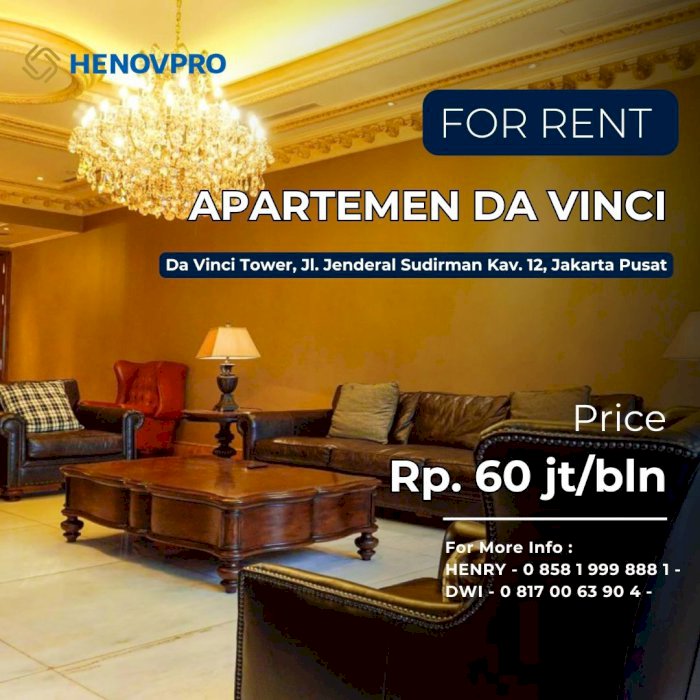 Disewa Apartemen Mewah Da Vinci, Jakarta Pusat