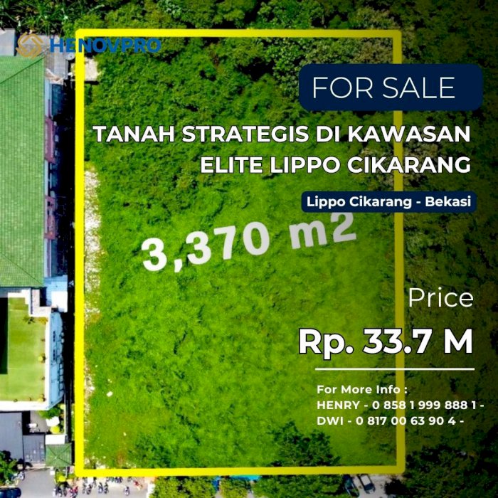 Dijual – Tanah Strategis di Kawasan Elite Lippo Cikarang