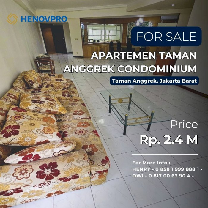 Dijual - Taman Anggrek Unit 3BR BEST Garden View