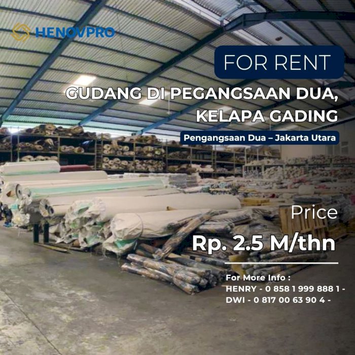 DISEWA  Gudang di Pegangsaan Dua, Kelapa Gading