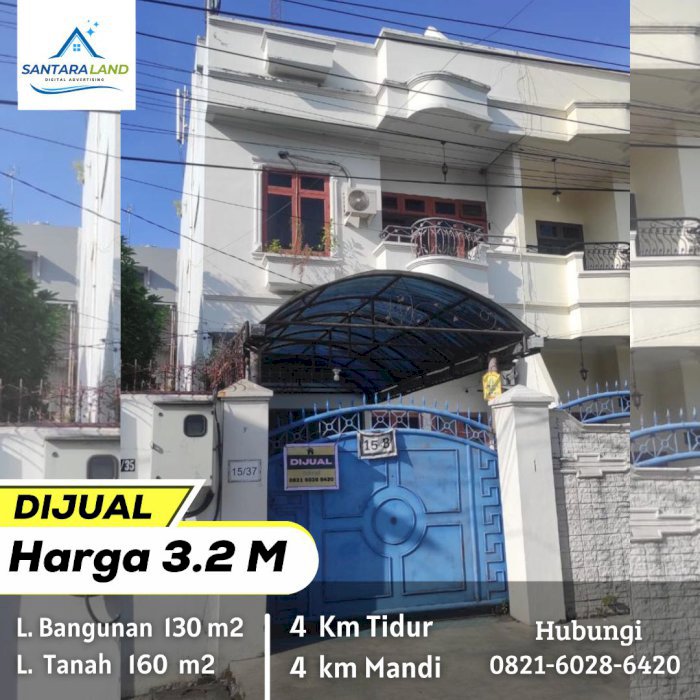 Dijual Rumah 3,5 Lantai di Daerah Iskandar Muda, Medan