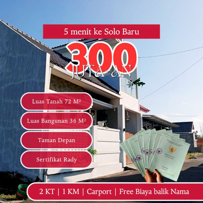 Rumah nyaman 5 menit ke solo baru