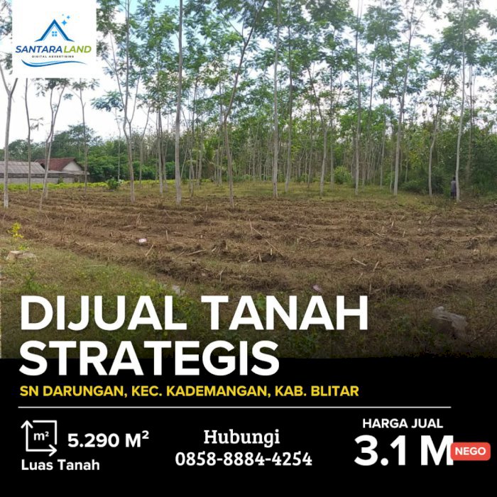 Dijual Cepat Tanah SHM di Kademangan, Blitar