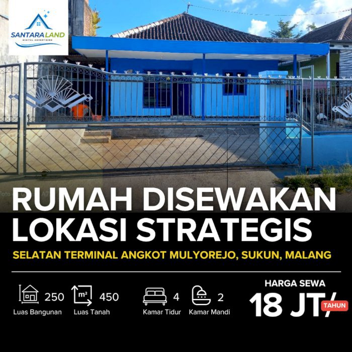 RUMAH DISEWAKAN lOKASI STRATEGIS