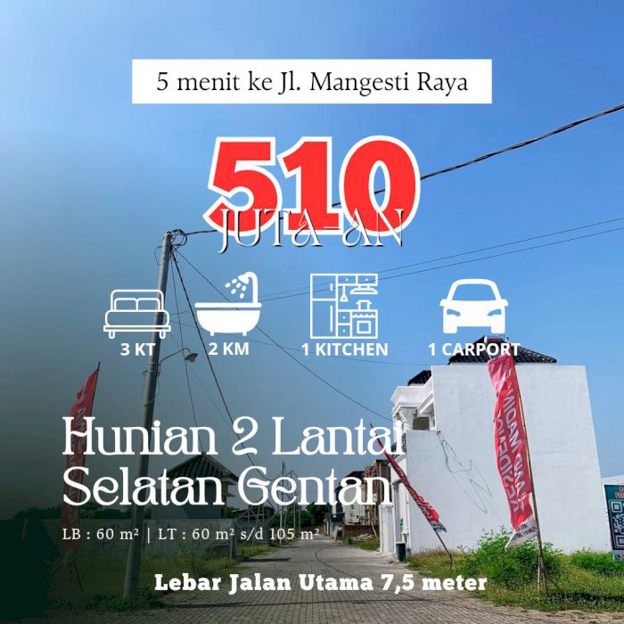 Dijual Rumah 2 Lantai dekat Gentan