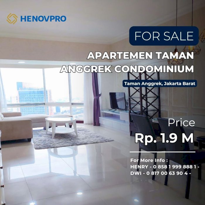 Investasi Terbaik Unit Renov Taman Anggrek Condo 2+1BR  Tersewa