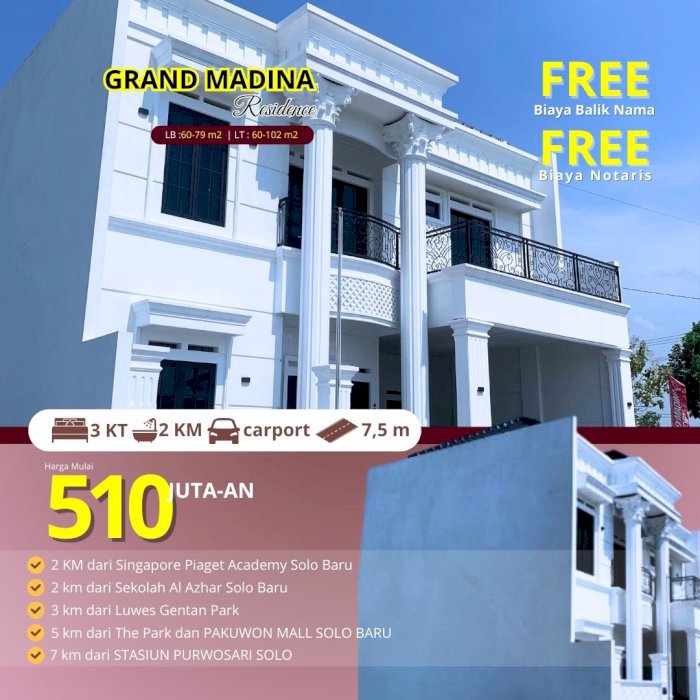 Rumah mewah di balepadi barat solo baru