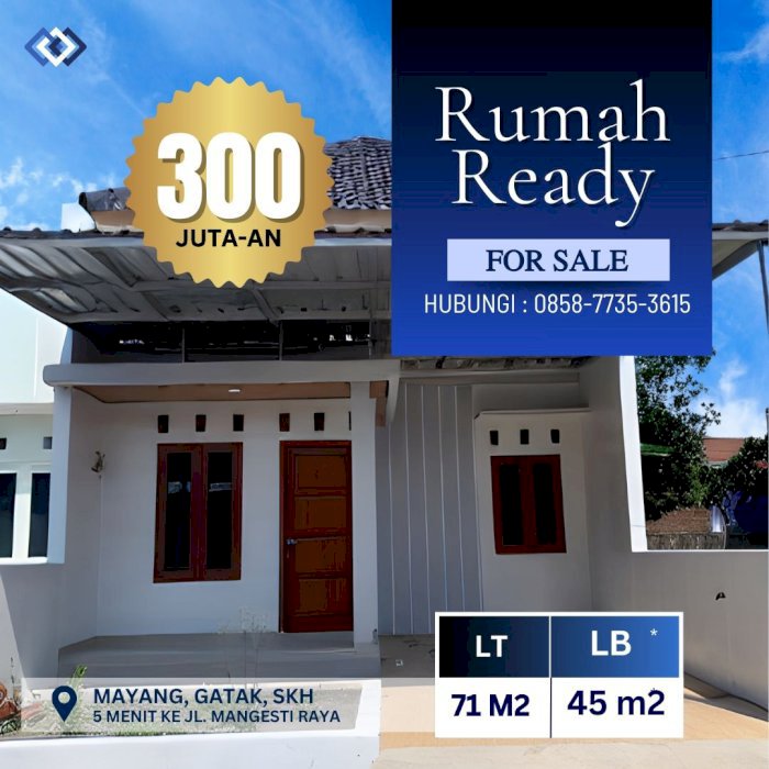 Rumah Ready Siap huni dekat gentan raya