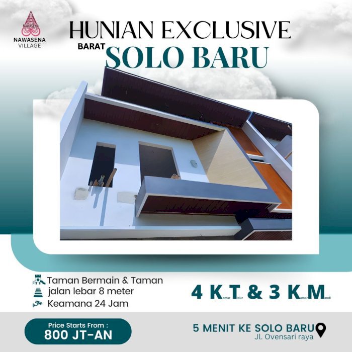 RUMAH MEWAH MODERN SUASANA NYAMAN BARAT SOLO BARU