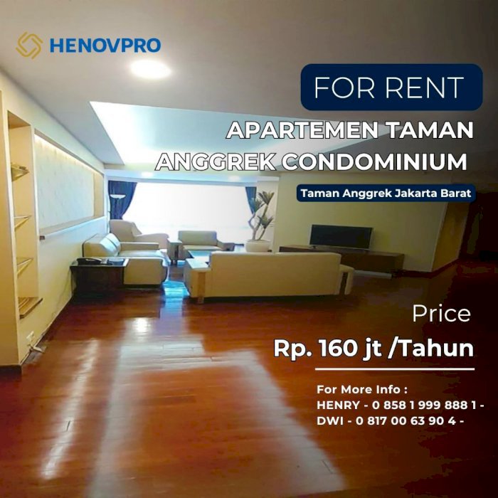 DISEWA Apartemen Taman Anggrek Unit 3BR BEST CITY VIEW