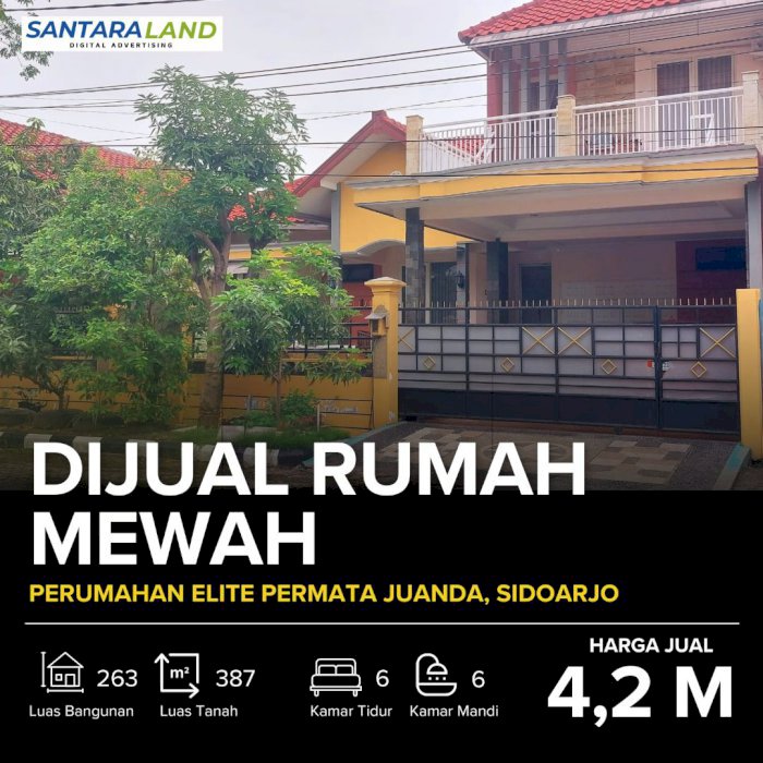 Dijual Rumah Mewah di Perumahan Elite Permata Juanda, Sidoarjo