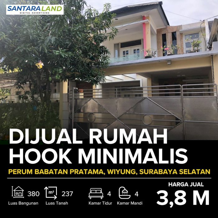 Dijual Rumah Hook Minimalis Modern 2 Lantai