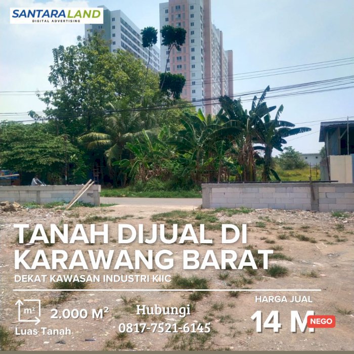 Tanah Dijual di Karawang Barat, Dekat Kawasan Industri KIIC