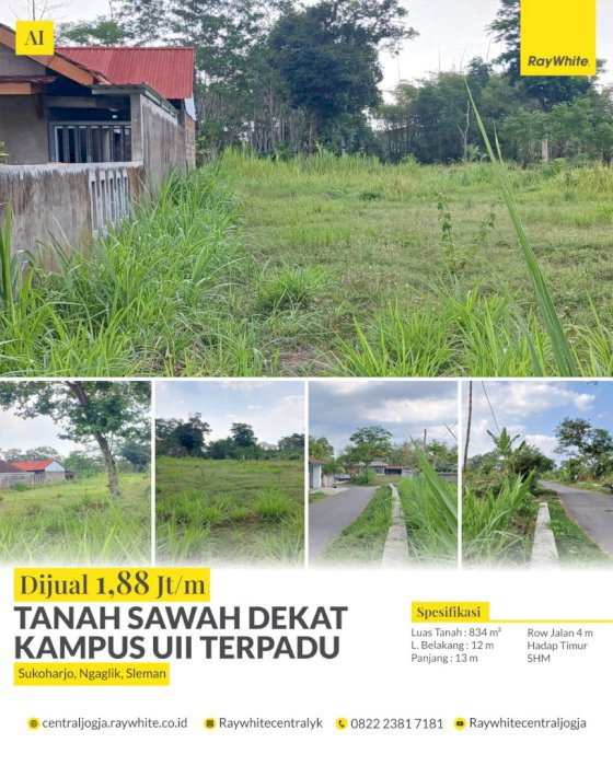 Tanah Lokasi strategis dekat kampus UII ngaglik sleman