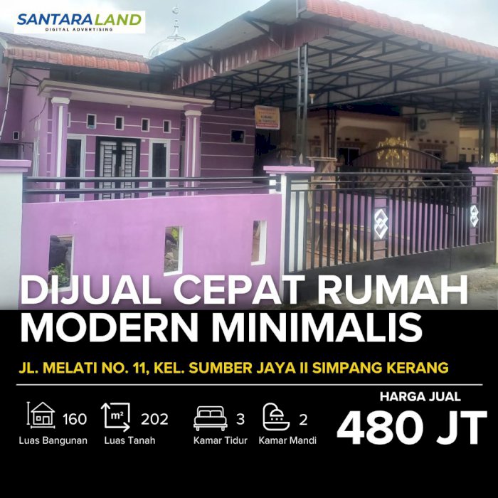 Dijual Cepat - Rumah Modern Minimalis di Pematang Siantar