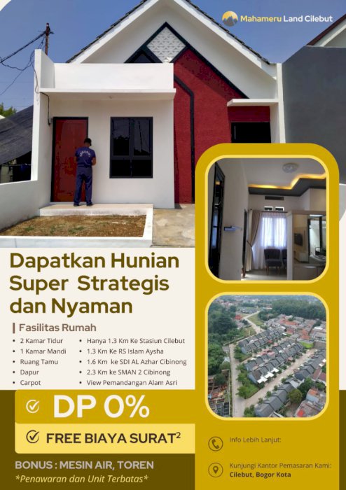 Jual Rumah Strategis Di dekat Stasiun Cilebut dengan view alam asri