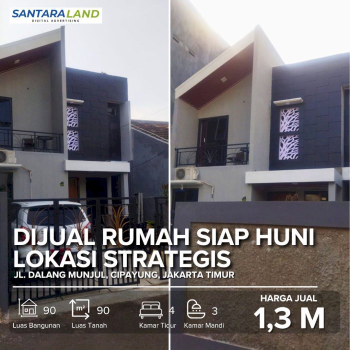 DIjual Rumah 2,5 Lantai Siap Huni Lokasi Strategis Jakarta Timur