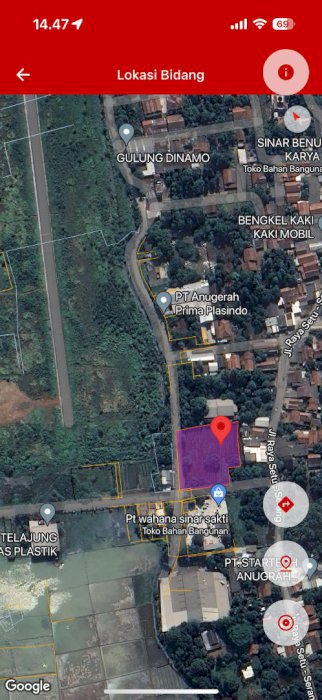 Dijual Tanah Lokasi Strategis Harga Nego di Cibening, Setu-Bekasi
