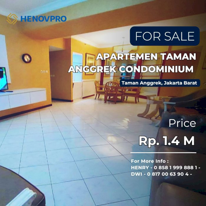 Investasi Terbaik Unit Renov Taman Anggrek Condo 2+1BR Garden View