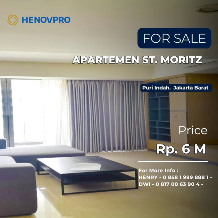 Apartment St. Moritz 4+1BR Furnish SCBD PURI Best Location For Sale