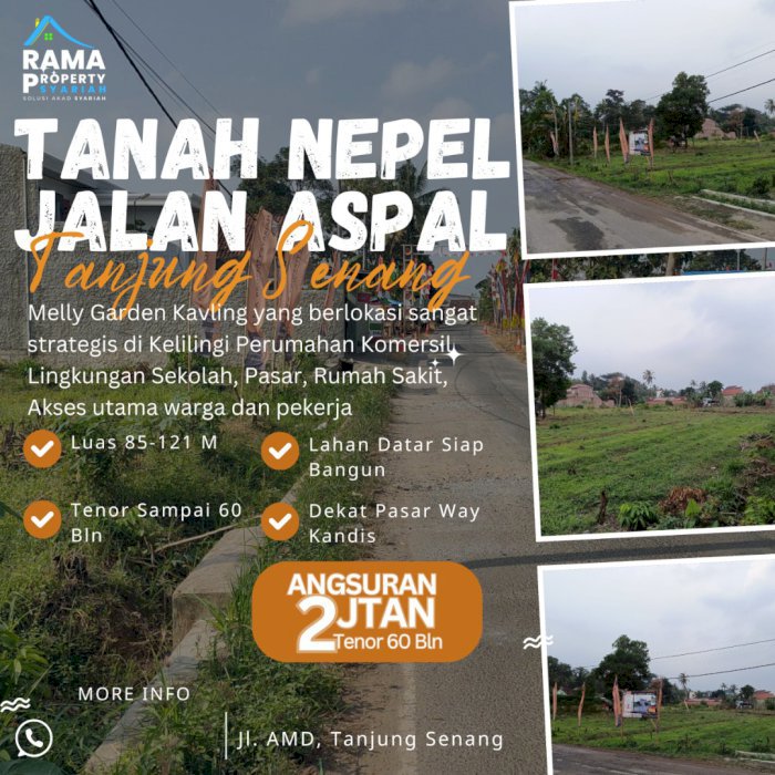KAVLING PINGGIR JALAN BANDAR LAMPUNG MELLI GARDEN 1
