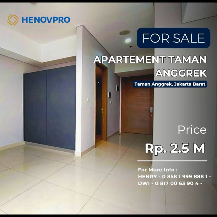 Taman Anggrek Residence TURUN HARGA 2BR UNIT COMBINE CITY VIEW