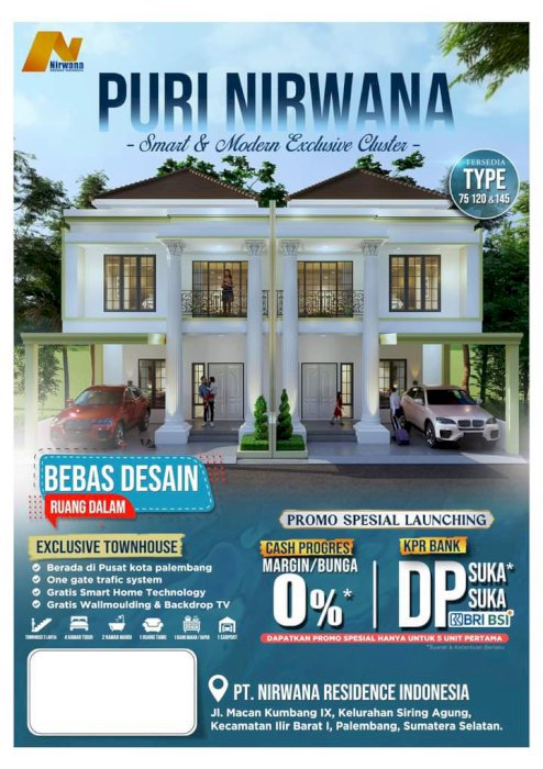 TOWNHOUSE PURI NIRWANA, MACAN KUMBANG PALEMBANG