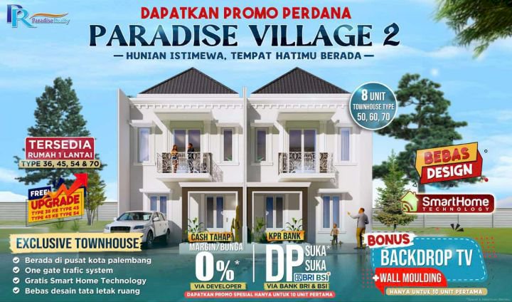 TOWNHOUSE PARADISE VILLAGE 2 KM7, PALEMBANG