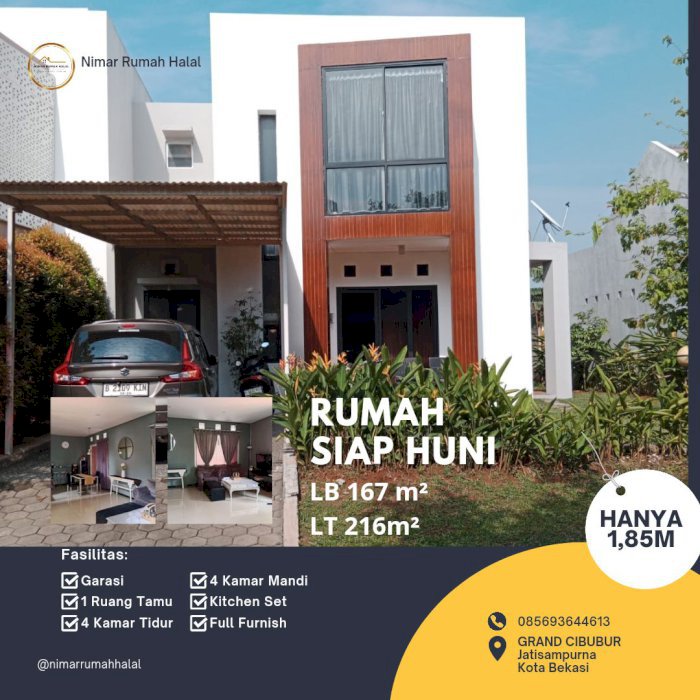 BU! JUAL CEPAT RUMAH SIAP HUNI GRAND CIBUBUR, DEKAT TOL JATIKARYA&LRT