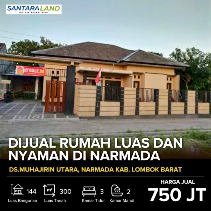Dijual Rumah Luas dan Nyaman di Narmada, Lombok Barat