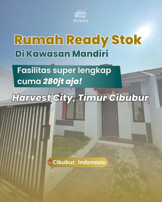 RUMAH CLUSTER MURAH READY, STRATEGIS, FASILITAS LENGKAP DI BEKASI