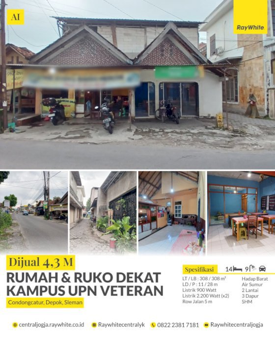 Tanah bonus rumah dan ruang usaha lokasi strategis sleman - Yogyakarta