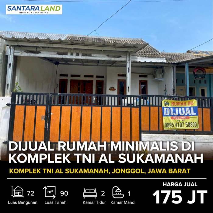 Dijual Rumah Minimalis di Komplek TNI AL Sukamanah Jonggol