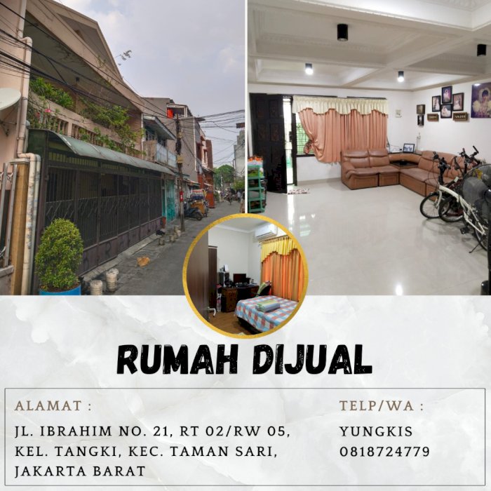 Jual rumah mewah murah strategis di jalan raya Taman Sari Mangga Besar