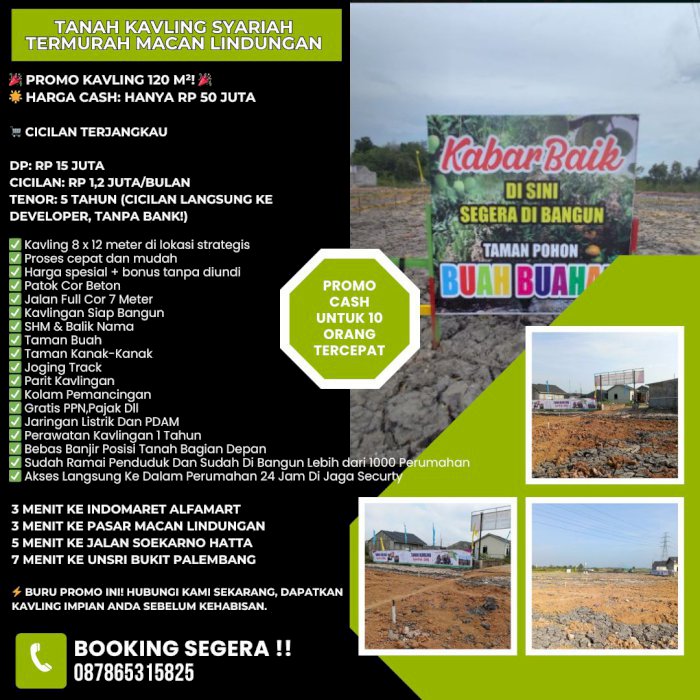 TANAH KAVLING SYARIAH TERMURAH MACAN LINDUNGAN