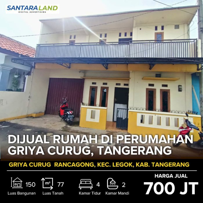 Dijual Rumah di Perumahan Griya Curug, Tangerang