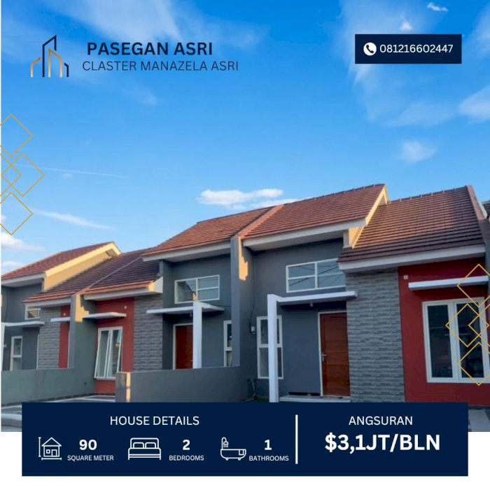 Di jual rumah ready stock perum pasegan asrj claster manazela asri
