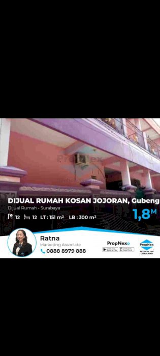 DIJUAL RUMAH KOSAN JOJORAN, Gubeng