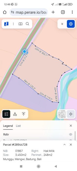 Cukup jln kaki ke Pantai Munggu badung bali dket Canggu (CW31)