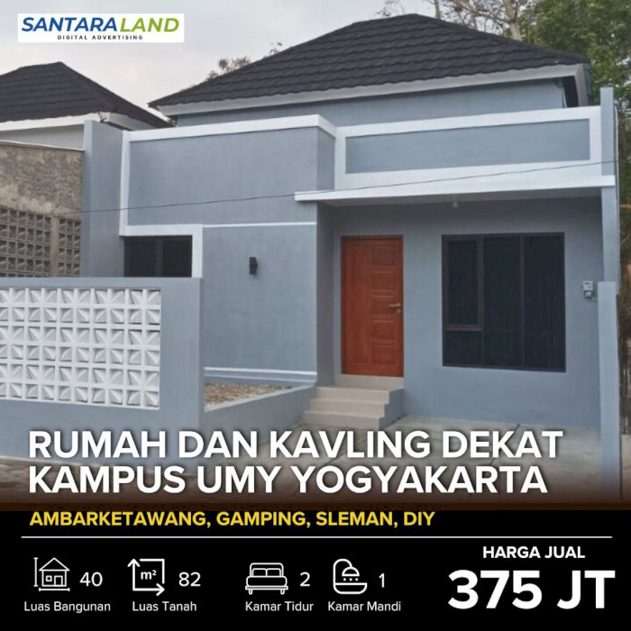 RUMAH DAN KAVLING DEKAT KAMPUS UMY SLEMAN YOGYAKARTA