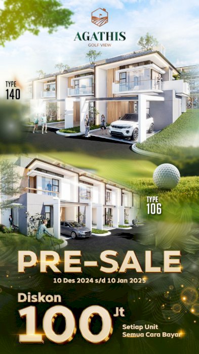 Perumahan Sukajadi Agathis golf view 2 1/5 lantai Pre Sale