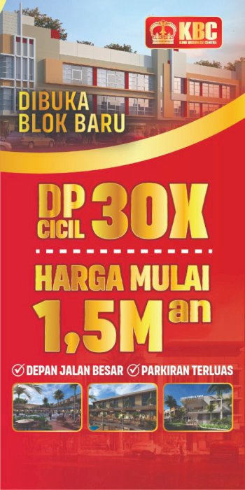Ruko Kbc depan jalan besar parkir luas