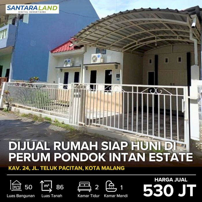 Dijual Rumah Siap Huni di Perum Pondok Intan Estate, Kota Malang