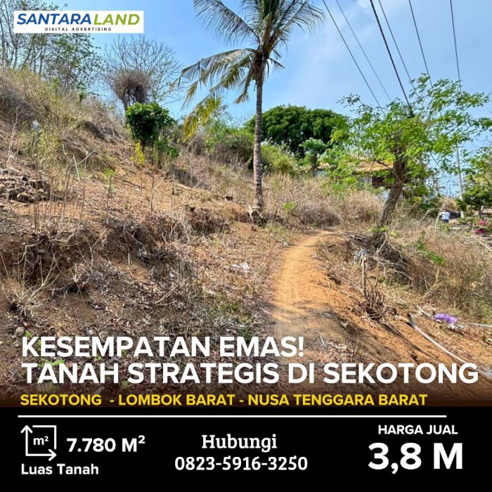 KESEMPATAN EMAS! TANAH STRATEGIS DI SEKOTONG, LOMBOK BARAT