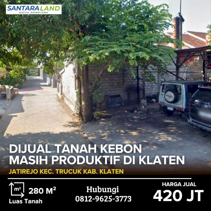 DIJUAL TANAH KEBON PRODUKTIF DI KLATEN