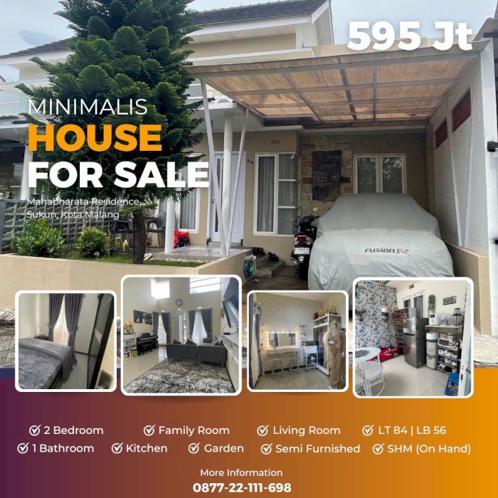 Dijual rumah minimalis lokasi strategis di sukun, malang