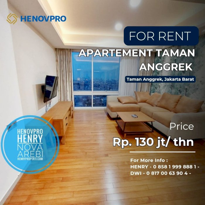 Apartemen Taman Anggrek Unit 2+1BR Full Furnish city view