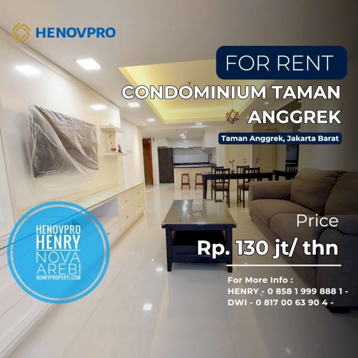 Sewa Apartemen Taman Anggrek Unit 2+1BR BEST City View