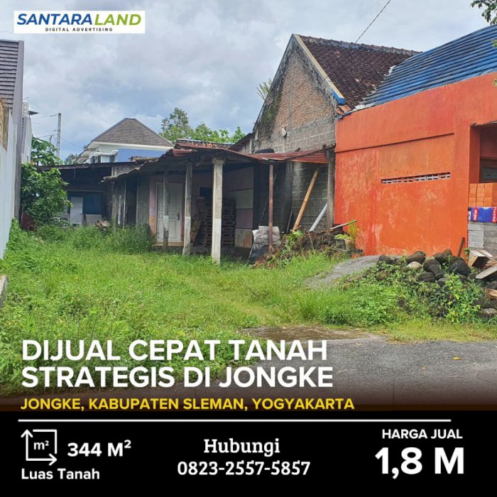 Dijual Cepat Tanah Strategis di Jongke, Sleman, Yogyakarta